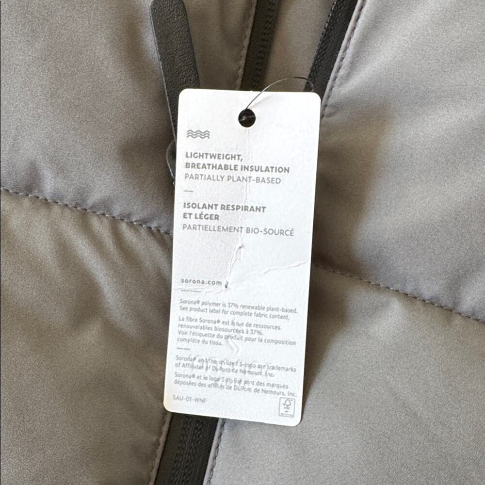 DKNY Hooded Puffer Parka Winter Snow Jacket Gray Lined Storm Cuffs Size XL NWT - Picture 8 of 10